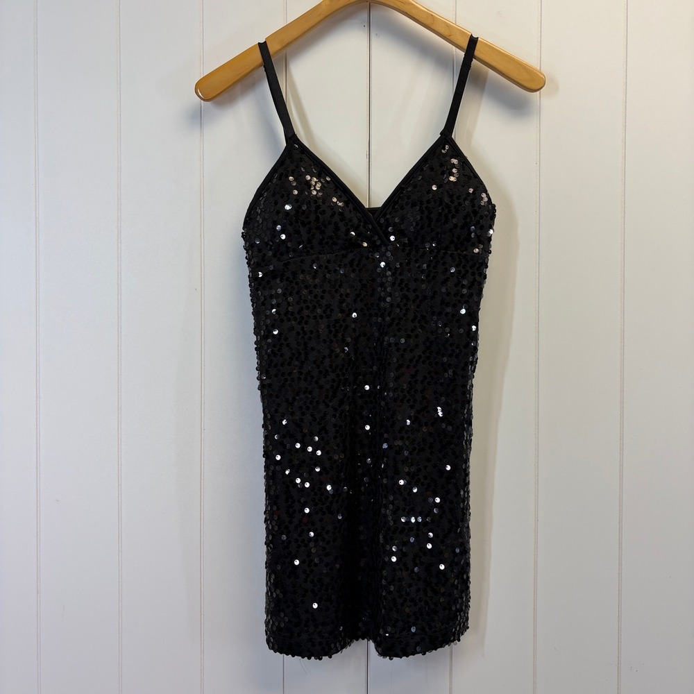 Forever 21 Y2K Sequin Bodycon Mini Dress Women Small Hoco Party Glam Shimmery